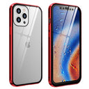 iPhone 12 Pro Max Magnetisk Cover med Skærmbeskyttelse Hærdet Glas - Rød