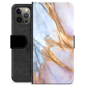 iPhone 12 Pro Max Premium Flip Cover med Pung - Elegant Marmor