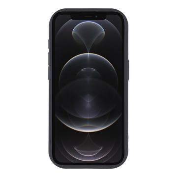 iPhone 12 Pro Max Stilfuldt stødsikkert TPU cover med forhøjede kanter - sort / stor sløjfe