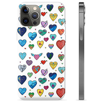 iPhone 12 Pro Max TPU Cover - Hjerter