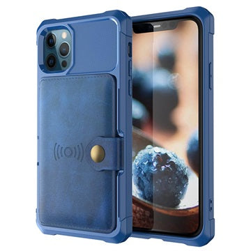 iPhone 12 Pro Max TPU Cover med Kortholder - Blå