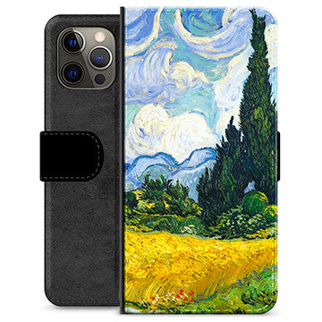 iPhone 12 Pro Max Premium Flip Cover med Pung - Cypres Træer