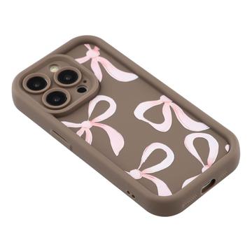 iPhone 12 Pro Stilfuldt stødsikkert TPU cover med forhøjede kanter - Brun / Stor sløjfe