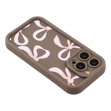 iPhone 12 Pro Stilfuldt stødsikkert TPU cover med forhøjede kanter - Brun / Stor sløjfe