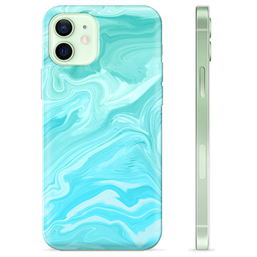 iPhone 12 TPU Cover - Blå Marmor