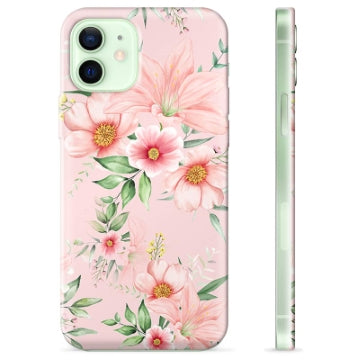 iPhone 12 TPU Cover - Vandfarveblomster