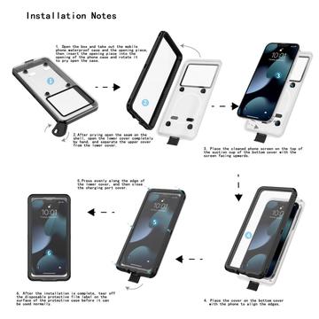 iPhone 13/14/15/16-serien Vandtæt beskyttelsesetui - sort
