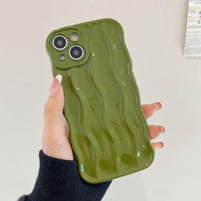iPhone 13 3D Lineær Bølgetaske - Grøn