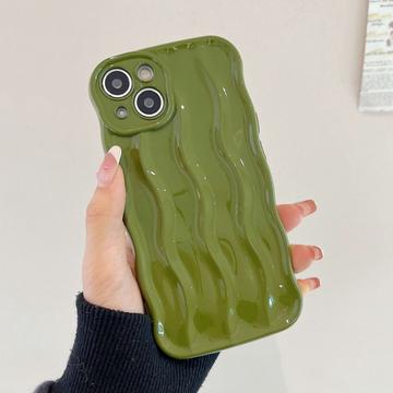 iPhone 13 3D Lineær Bølgetaske - Grøn