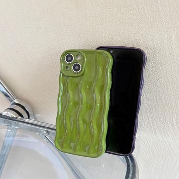 iPhone 13 3D Lineær Bølgetaske - Grøn