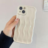 iPhone 13 3D Lineær Bølgetaske - Hvid