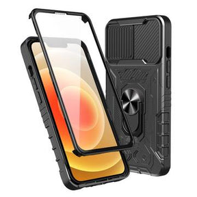 iPhone 13 Craftsman-cover med skærmbeskyttelse i hærdet glas - sort