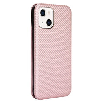 iPhone 13 Flip Cover - Karbonfiber - Rødguld