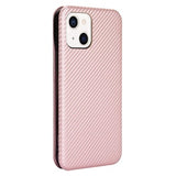 iPhone 13 Flip Cover - Karbonfiber - Rødguld