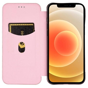 iPhone 13 Flip Cover - Karbonfiber - Rødguld