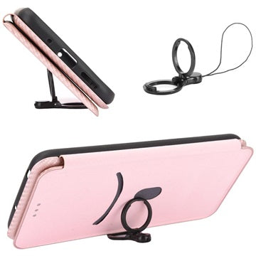 iPhone 13 Flip Cover - Karbonfiber - Rødguld