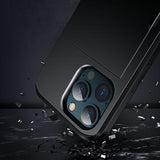 iPhone 13 Hybrid Cover med Glidende Kortslot - Sort