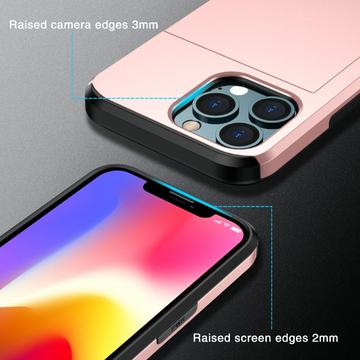 iPhone 13 Hybrid Cover med Glidende Kortslot - Rødguld