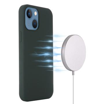 iPhone 13 Liquid Silikone Cover - MagSafe Kompatibel - Mørkegrøn