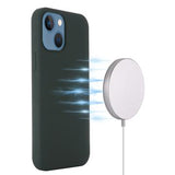 iPhone 13 Liquid Silikone Cover - MagSafe Kompatibel - Mørkegrøn