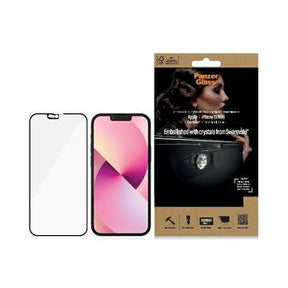 iPhone 13 Mini PanzerGlass Case Friendly Swarovski CamSlider Skærmbeskyttelse Hærdet Glas - Sort Kant