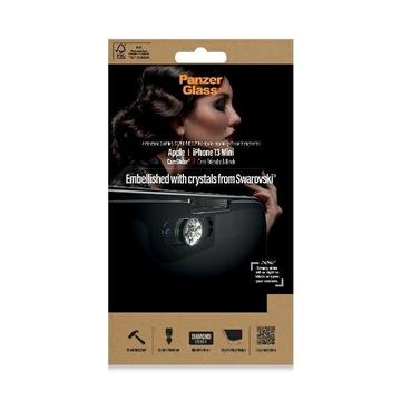 iPhone 13 Mini PanzerGlass Case Friendly Swarovski CamSlider Skærmbeskyttelse Hærdet Glas - Sort Kant