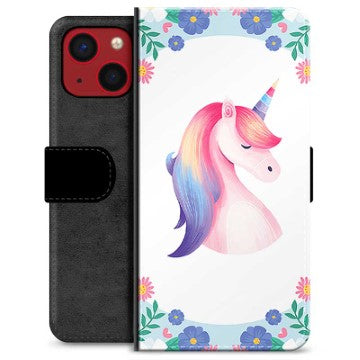 iPhone 13 Mini Premium Flip Cover med Pung - Enhjørning