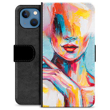 iPhone 13 Premium Flip Cover med Pung - Abstrakt Portræt