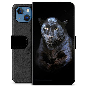 iPhone 13 Premium Flip Cover med Pung - Sort Panter