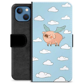 iPhone 13 Premium Flip Cover med Pung - Flyvende Gris