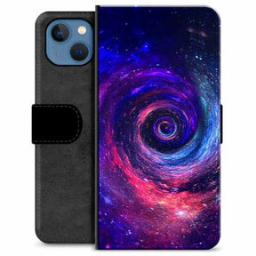 iPhone 13 Premium Flip Cover med Pung - Galakse