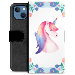 iPhone 13 Premium Flip Cover med Pung - Enhjørning