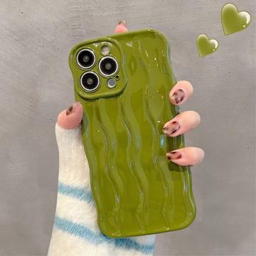 iPhone 13 Pro 3D Lineær Bølgetaske - Grøn