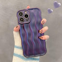 iPhone 13 Pro 3D Lineær Bølgetaske - Lilla