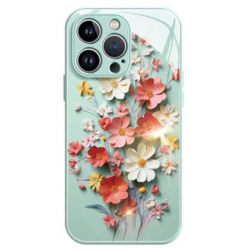 iPhone 13 Pro Max Blomsterbuket Hybrid Cover - lysegrøn