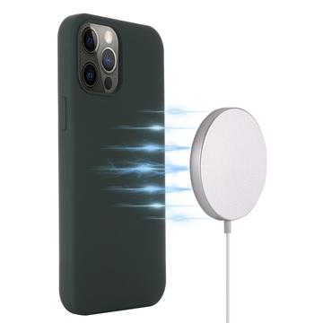iPhone 13 Pro Max Liquid Silikone Cover - MagSafe Kompatibel - Mørkegrøn