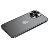 iPhone 13 Pro Max Metal Bumper med Plastik til Bagsiden - Sort