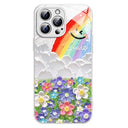 iPhone 13 Pro Max Smil og Regnbue Hybrid Cover - Hvid