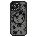 iPhone 13 Pro Max Stilfuldt beskyttende magnetisk cover - blækblomster