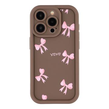 iPhone 13 Pro Max Stilfuldt stødsikkert TPU cover med forhøjede kanter - Brun / Sløjfe