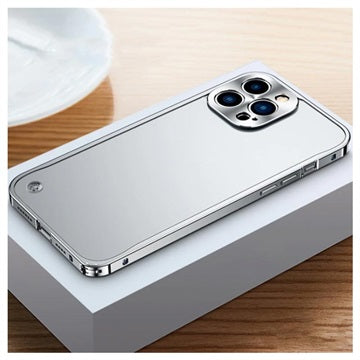 iPhone 13 Pro Metal Bumper med Plastik Bagsiden - Sølv