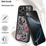 iPhone 13 Pro Stilfuldt beskyttende magnetisk cover - sommerfugle / roser