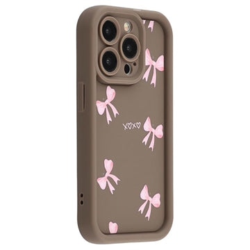 iPhone 13 Pro Stilfuldt stødsikkert TPU cover med forhøjede kanter - Brun / Sløjfe