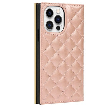 iPhone 13 Pro Pung Taske med Makeup Spejl - Rødguld