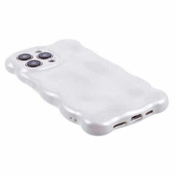 iPhone 13 Pro TPU-etui med bølget kant og slikbobler - hvid