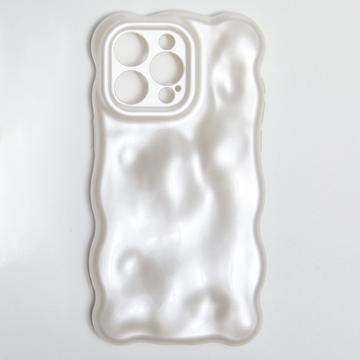 iPhone 13 Pro TPU-etui med bølget kant og slikbobler - hvid