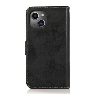 iPhone 13 Vintage 2-i-1-pungetui med aftageligt låg - sort