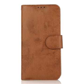iPhone 13 Vintage 2-i-1-pungetui med aftageligt låg - brun