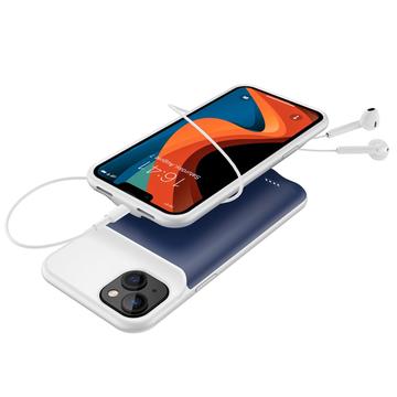 iPhone 14 Backup Battericover - 7000mAh - Mörkblå / Grå