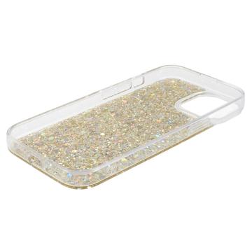 iPhone 14 Glitter Flakes TPU Cover - Guld